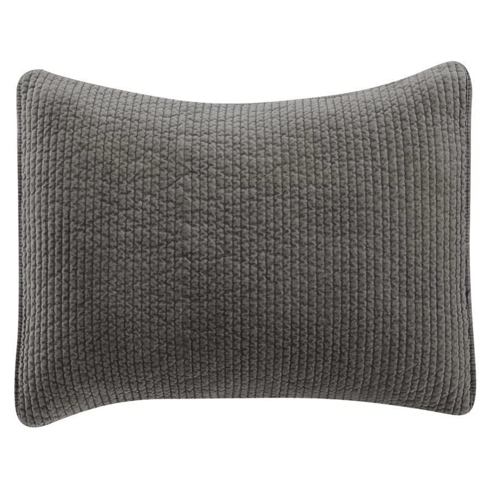 New-Hiend Accents Stone Washed Cotton Velvet King Pillow Sham Gray (no insert)